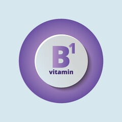 Vitamin B1, thiamine. Healthy food supplement. Beauty nutrition skin care design. Medical scientific and medical concept. Isolated on white background EPS10 vector.