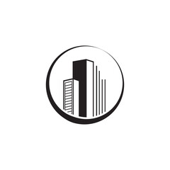 Fototapeta premium Building line art icon design template vector illustration