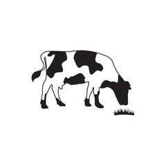 Cow line art icon design template vector illustration