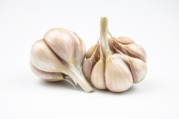 Fresh garlic isolated on a white background.