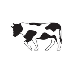 Cow line art icon design template vector illustration
