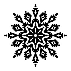 Naklejka premium Snowflake icon. Christmas and winter theme. Simple flat black illustration on white background.