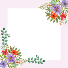 Hand paint the watercolor floral square thank you card
