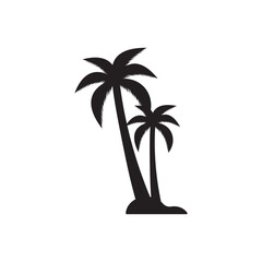 Palm Tree silhouette icon design template vector illustration