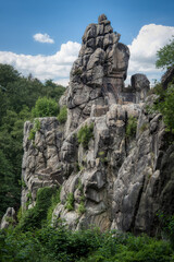 Natural and cultural monument Externsteine in the Teutoburg Forest in Germany