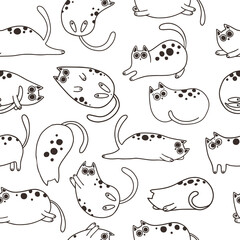 Seamless pattern with cute kittens. Creative childish texture. Great for fabric, textile vector illustration