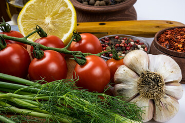Fresh vegetables in close-up.