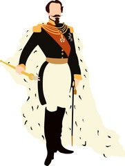 Napoleon 3 in coronation costume, 1808-1873,  based on Franz Xaver Winterhalter's painting, 1855 - obrazy, fototapety, plakaty