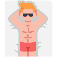 men sunbathe icon