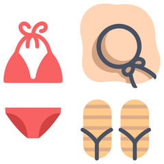 women beach costume icon