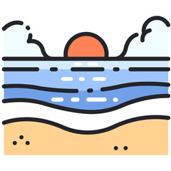 beach sunshine icon