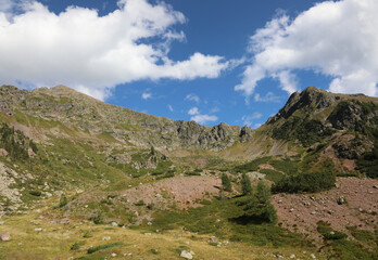 Fototapeta na wymiar landscape of the mountain range called latemar in italy in south tyrol