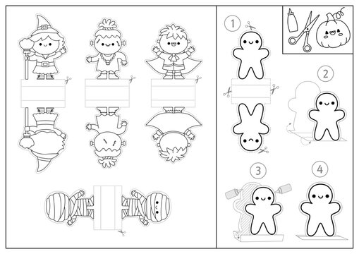 Premium Vector, Set halloween drawing of halloween objects in black and  white