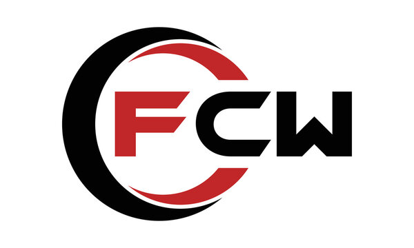 FCW three letter swoosh logo design vector template | monogram logo | abstract logo | wordmark logo | letter mark logo | business logo | brand logo | flat logo | minimalist logo | text | word | symbol