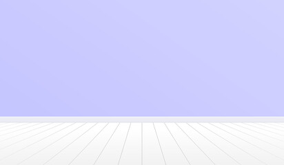 Empty Room Interior Purple Wall White Wooden Floor Vector Background Template Illustration
