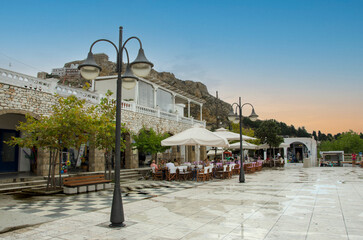 town square of Skyros island. Sporades islands . Greece