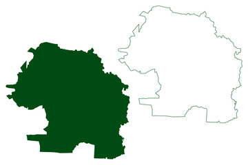 Obraz premium Cueramaro municipality (Free and Sovereign State of Guanajuato, Mexico, United Mexican States) map vector illustration, scribble sketch Cuerámaro map