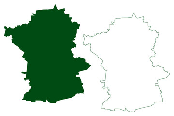 Guanajuato municipality (Free and Sovereign State of Guanajuato, Mexico, United Mexican States) map vector illustration, scribble sketch map