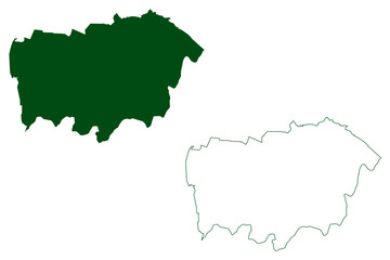 Huanimaro municipality (Free and Sovereign State of Guanajuato, Mexico, United Mexican States) map vector illustration, scribble sketch Huanímaro map