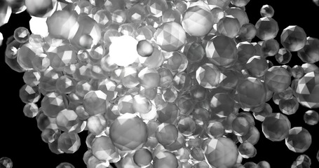 crystal balls amalgamation with gravity