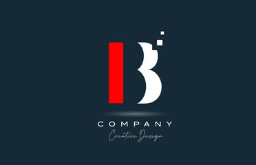 red white B alphabet letter logo icon design with dots. Creative template for business and company
