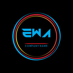 EWA letter. EWA simple logo for company. EWA letter monogram logo design vector . EWA letter logo design with circle  shape. simple letter logo design - obrazy, fototapety, plakaty