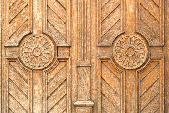 Detail of ancient wooden door.