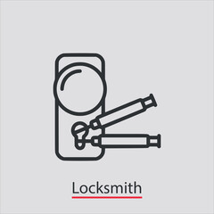 locksmith  icon vector icon.Editable stroke.linear style sign for use web design and mobile apps,logo.Symbol illustration.Pixel vector graphics - Vector