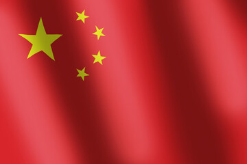 China national flag. China red flag with smooth wind wave for banner or background. United China. National Symbol. Waves ripples on flag
