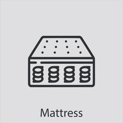 mattress  icon vector icon.Editable stroke.linear style sign for use web design and mobile apps,logo.Symbol illustration.Pixel vector graphics - Vector