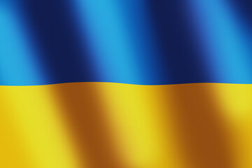 Ukrainian national flag. Ukraine blue and yellow bicolor flag with smooth wind wave for banner or background. National Symbol. Waves ripples on flag