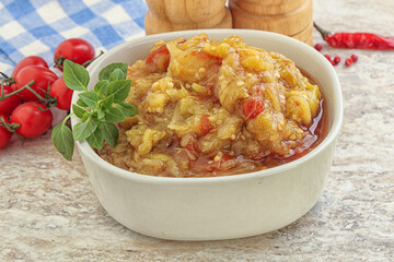 Caucasian Mangal salad with baked vegetables