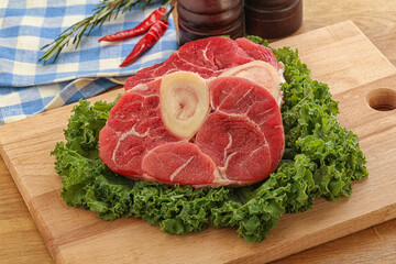 Raw ossobuco beef meat for cooking