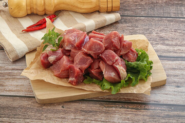 Raw pork cube for roast