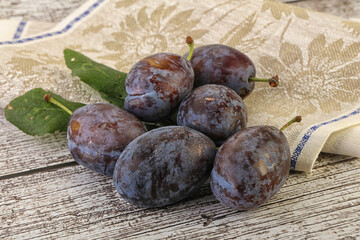 Ripe sweet tasty blue plum