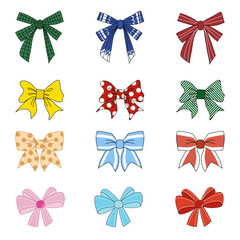 Set of colorful bows.