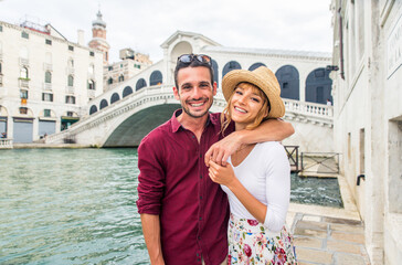 Couple travelling in Venice, Italy