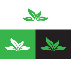 Leaves and green Logo  design