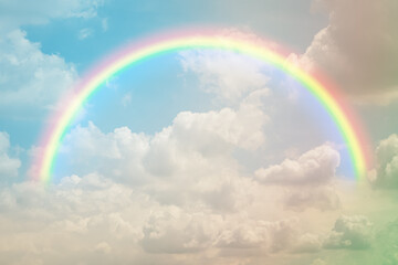 semicircle rainbow on pastel sky