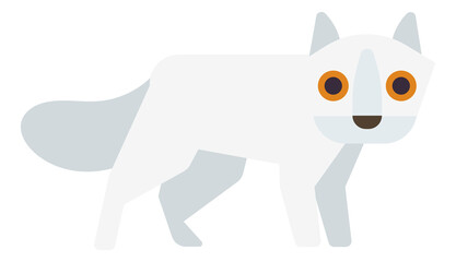 Polar fox icon. Cute white arctic animal
