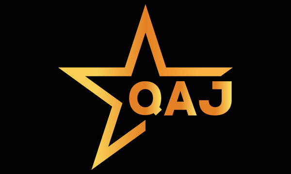 QAJ golden luxury star icon three letter logo design vector template. royal logo | luxury logo | jewelry logo | premium logo | iconic logo | Victoria logo |