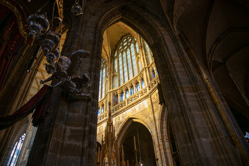 Interior of the gothic Pragra cathedral