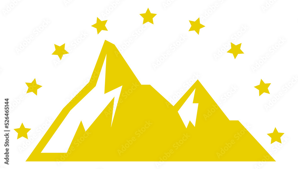 Canvas Prints Mountain logo with stars on top. High peaks badge