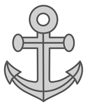 Anchor icon. Nautical metal device for marine ship
