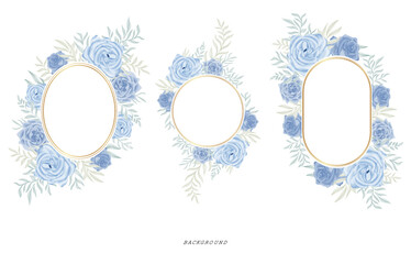 rose flower watercolor frame decoration