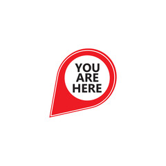 Marker location icon with you are here