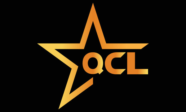 QCL golden luxury star icon three letter logo design vector template. royal logo | luxury logo | jewelry logo | premium logo | iconic logo | Victoria logo |