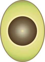 Vegetable,Avocado slice with transparent background