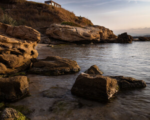 rocky coast at sunset