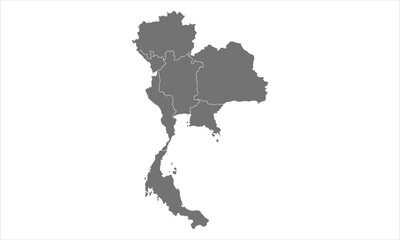 Grey Thailand map